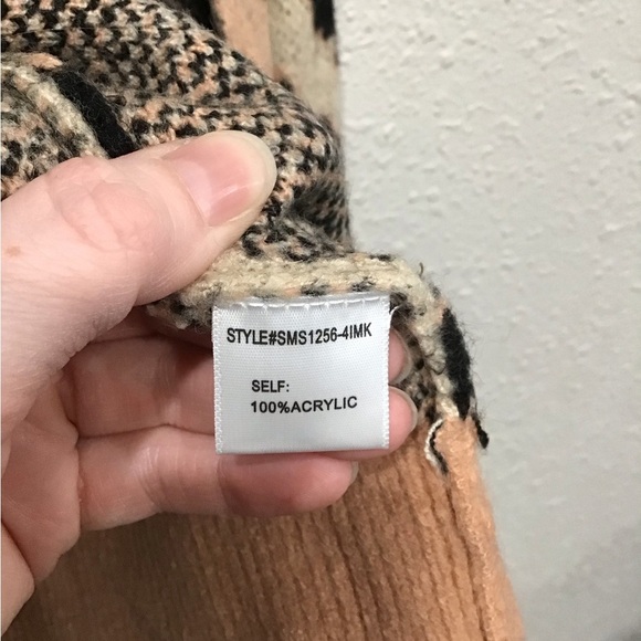 4SI3NNA Imani Leopard Print Long Cardigan Women’s L Sweater Open Front Soft Knit - Picture 3 of 5